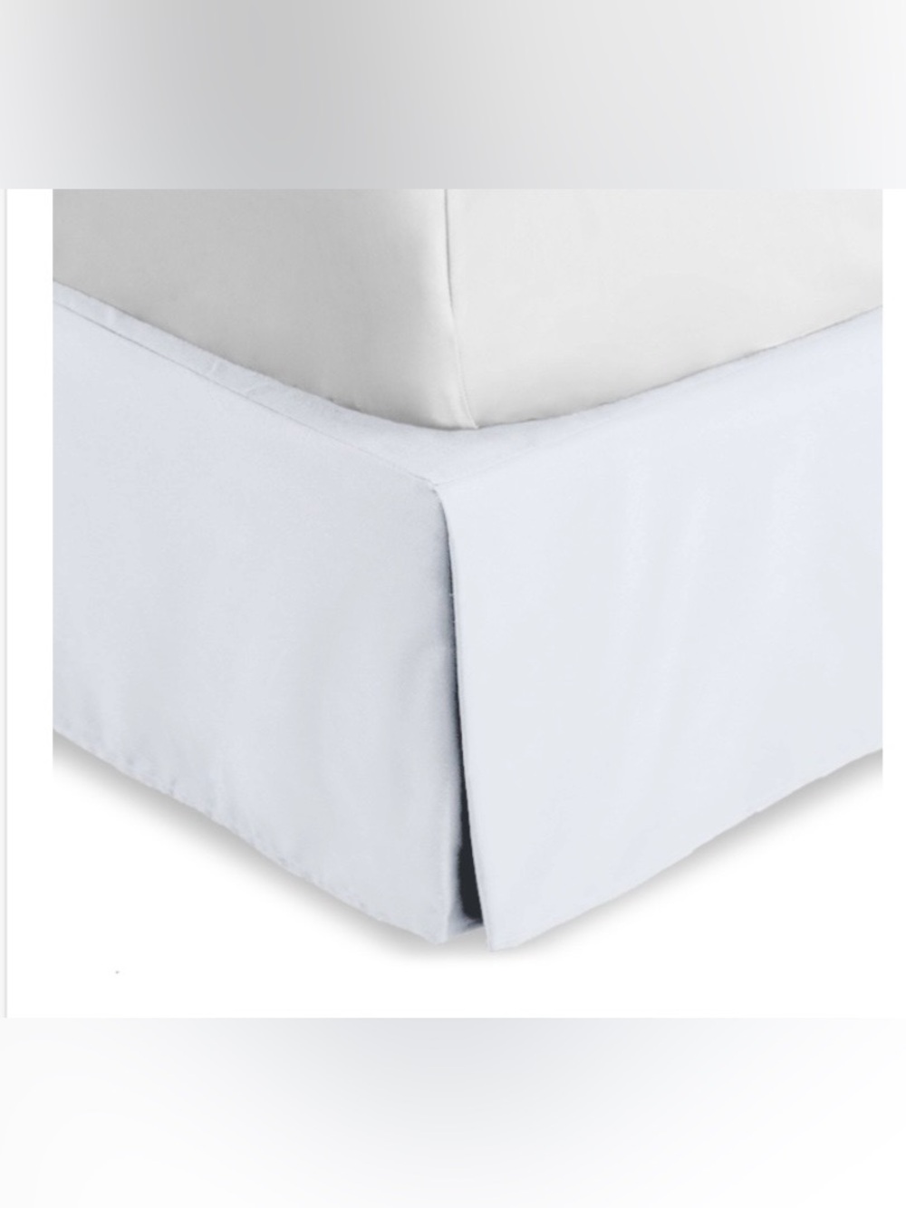 TWIN XL Bed Skirt 15” Drop Split Corners 1800 Ultra-Soft - WHITE